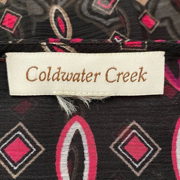 Coldwater Creek Sheer Multi-color Tunic Blouse - Picture 10 of 12